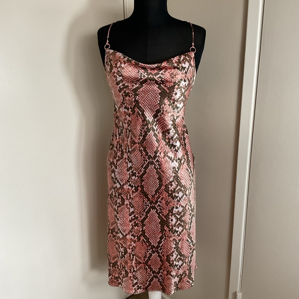 Victoria’s Secret Pink Brown Snake Print Spaghetti Strap Sundress Size S - Picture 2 of 9